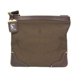 PRADA Brown Leather Shoulder Bag